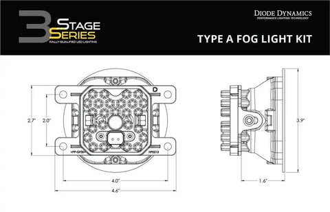 DIODE DYNAMC DD6685 SS3 LED POD MAX TYPE A KIT YELLOW S