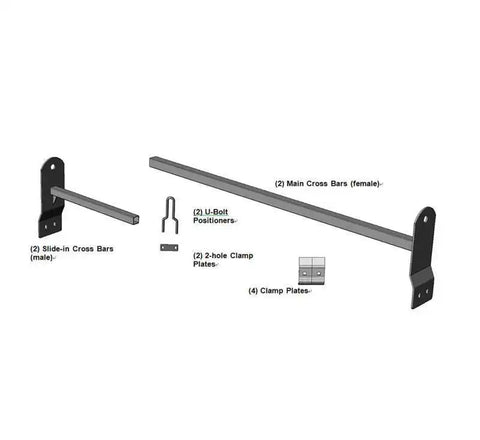 Black Horse Offroad TR-WRG2 Ladder Rack 150 Pound Capacity Rail System Mount Direc