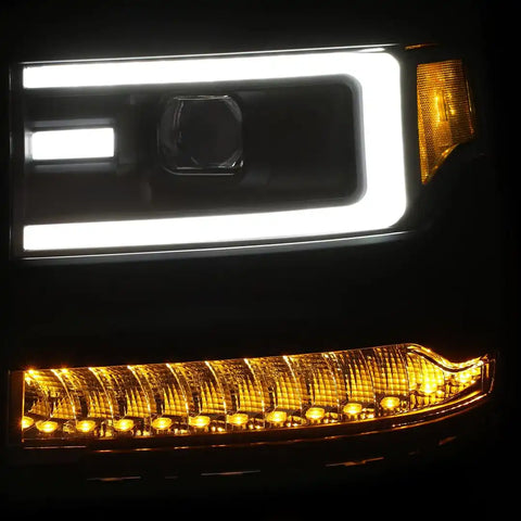ANZO USA 111373 Headlight Assembly Bulb Not Included Projector Beam With LED Daytim