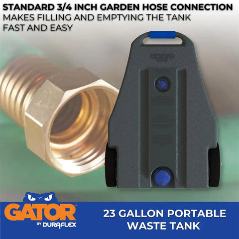 DURAFLEX 21902 GATOR WASTE TANK 23 GAL 2 WHEEL