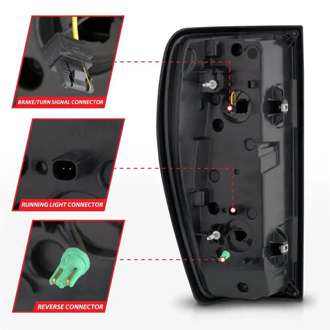 ANZO USA 311457 Tail Light Assembly LED Clear Lens Black Housing Red Brake Light/