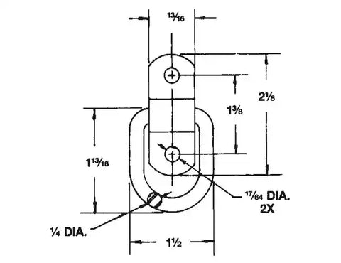 Buyers Products B20 D-Ring Rope Ring 1/4 Inch Ring Diameter 800 Pound Working Load