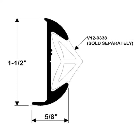 TACO METALS A11-0638TAL12D RUB RAIL 1-29/64 ALUMINUM TAL 12