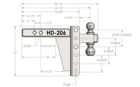 2.0' HEAVY DUTY 6' DROP/RISE
