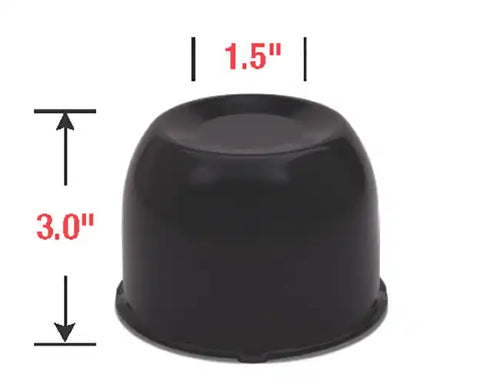 HUB COVER 3' TALL BLK/CHR