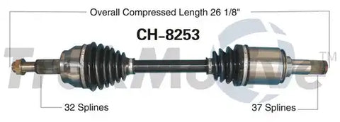 TRAKMOTIVE CH-8253 NEW CV AXLE