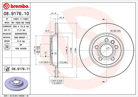 BREMBO 08917611C02 DISC BRAKE ROTOR