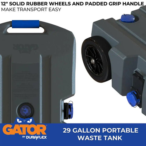 DURAFLEX 21903 GATOR WASTE TANK 29 GAL 2 WHEEL