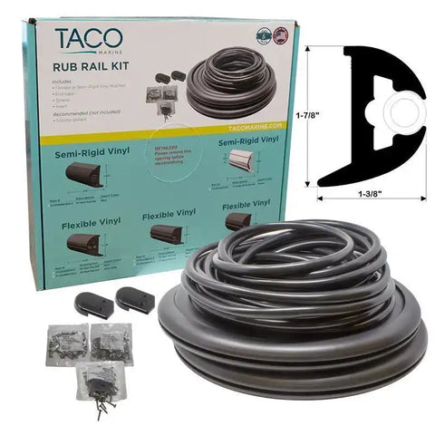 TACO METALS V11-3426BBK70-2 FLEXIBLE RUB RAIL KIT BLACK W/ BLA