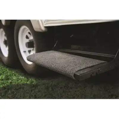 Camco 42925 Entry Step Rug Wrap Around Hook and Spring 18 Inch Width Grey Carpet