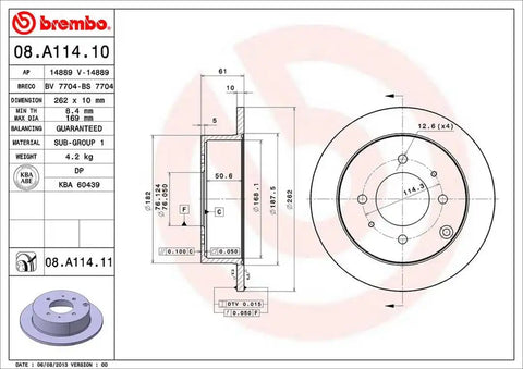 BREMBO 08A11411C02 DISC BRAKE ROTOR
