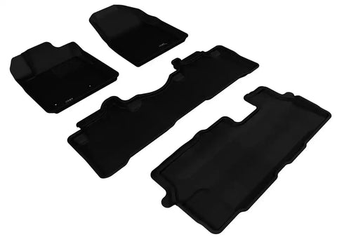 3D KAGU FLOOR MAT 3 ROW SET BLACK