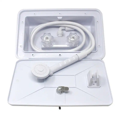 WHITE UTL SHWR BOX W/LOCK