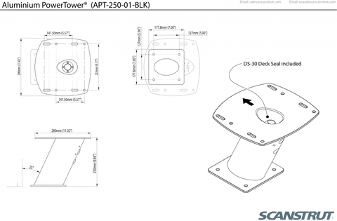 SCANSTRUT APT-250-01-BLK BLACK APT-250-01 ALUMINIUM POWERTOW