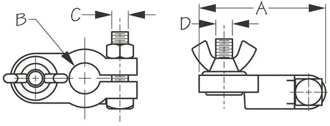SEA DOG 415210-1 BATTERY TERMINAL +/- SET WING
