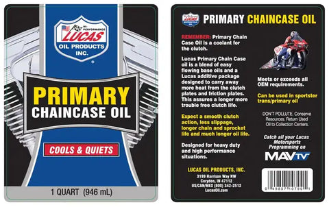 LUCAS OIL 10790 PRIMARY CHAINCASE OIL/6X1