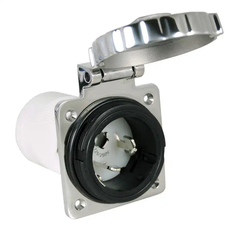 MARINCO 6373EL-BRV 50A STAINLESS INLET
