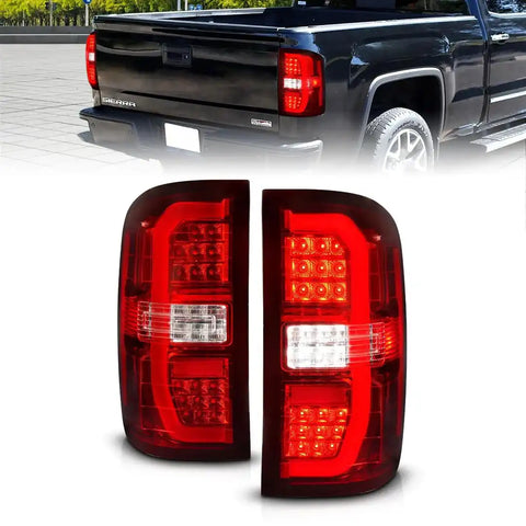 ANZO USA 311466 Tail Light Assembly LED Red/ Clear Lens Chrome Housing Red Brake