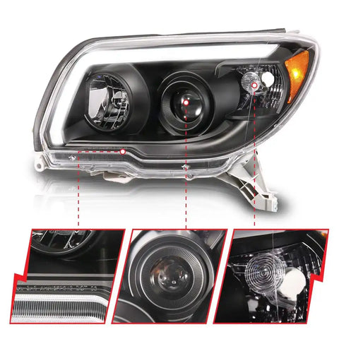 ANZO 111616 LED BAR PROJECTOR BLACK HEADLIGHT