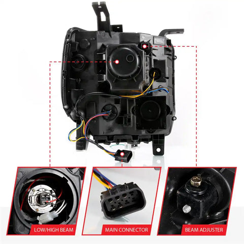 ANZO 111487 PROJECTOR HEADLIGHT SET; W/PLANK ST