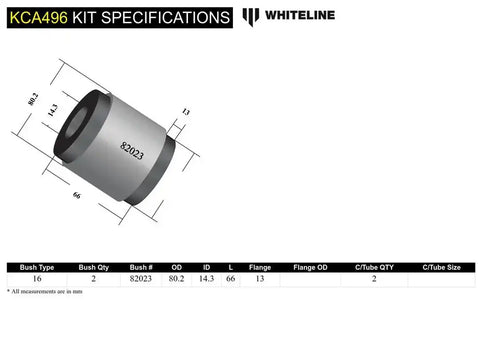 WHITELINE KCA496 CASTER INCREASE KIT
