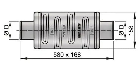 MAXWELL DEMPMP100 MAX-VETUS PLASTIC MUFFLER MP100