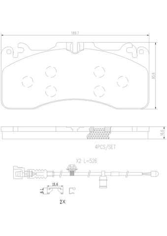 BREMBO P83154N DISC BRAKE PAD SET
