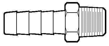 MIDLAND IND 201A-4B HOSE BARB 1/4'HB X 1/4'MP