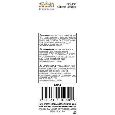 CRUISER 80230 LIC.FASTENER STD STEEL
