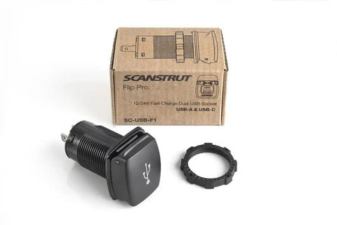 SCANSTRUT SC-USB-F1 FLIP PRO FAST CHARGE DUAL USB SOCKE