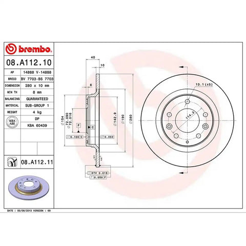 BREMBO 08A11211C02 DISC BRAKE ROTOR
