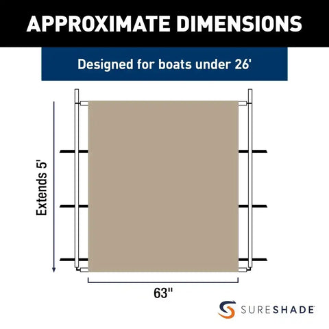 PTX POWER SHADE SS 63 INCH WIDE TAN
