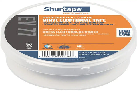 SHURTAPE 104706 EV 077 BLK-3/4IN X 66FT-100 RLS