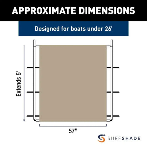 PTX POWER SHADE SS 57 INCH WIDE TAN