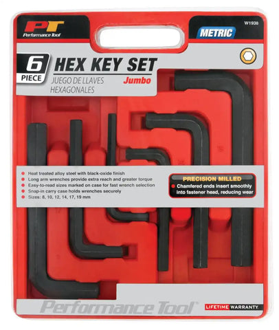 6 PC JUMBO HEX KEY SET ME