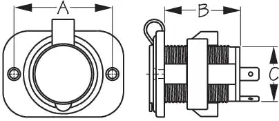 SEA DOG 426120-1 DELUXE POWER SOCKET W/SCREWS &