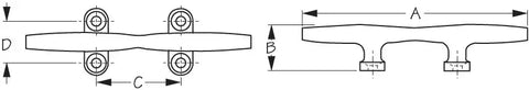 SEA DOG 041608-1 STAINLESS OPEN BASE CLEAT 8'