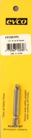 AP Products 009-250QB3PC Screw Bit #3 Point Size/ 1/4 Inch x 2 Inch Bit Size Square