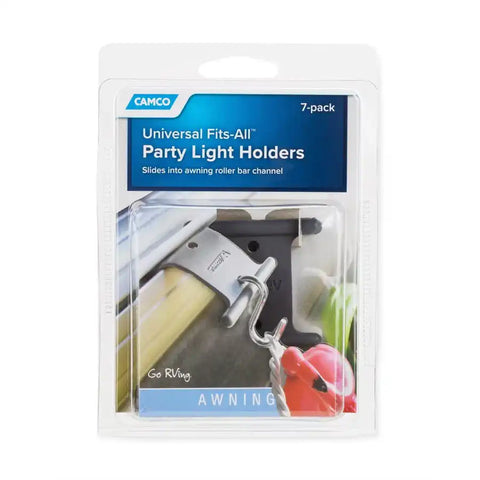 Camco 42693 Party Light Holder Awning Roller Bar Mounted Tab With Hook Plastic Clip