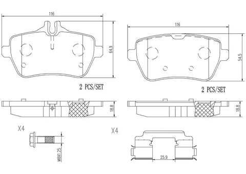 BREMBO P50103N DISC BRAKE PAD SET