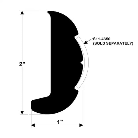 TACO METALS V21-9502WHC20DV05 RIGID RUB RAIL FROSTY WHITE 20