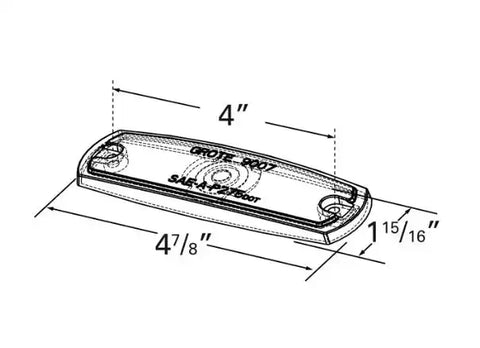 GROTE PERLUX 90073 YLLW PLASTIC RECT LENS