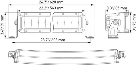 HELLA 358197601 BLK MAG TOUGH 21.5' DBL ROW CURV LT