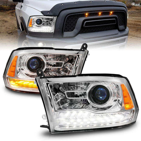 ANZO USA 111610 Headlight Assembly Halogen Bulb Projector Beam With Sequential Sig