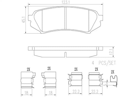 BREMBO P83049N DISC BRAKE PAD SET