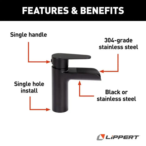 WATERFALL BATHROOM FAUCET - BLACK M