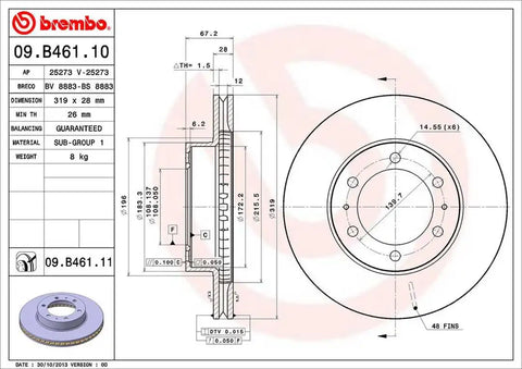 BREMBO 09B46111C02 DISC BRAKE ROTOR