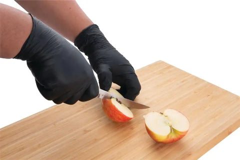 BLK NITRILE GLOVES 100 LG