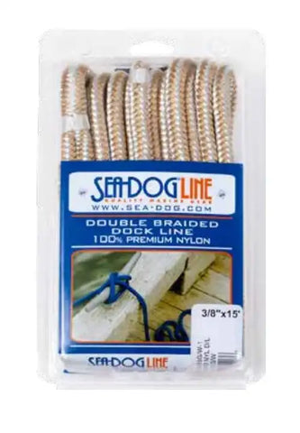 SEA DOG 302110015G/W-1 DOUBLE BRAIDED NYLON DOCK LINE