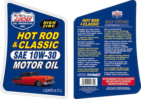 LUCAS OIL 10679 SAE 10W-30 HR OIL 3X1/5Q